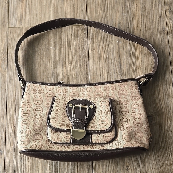 NWOT Etienne Aigner Signature Monogram Canvas Shoulder Bag - Picture 1 of 12